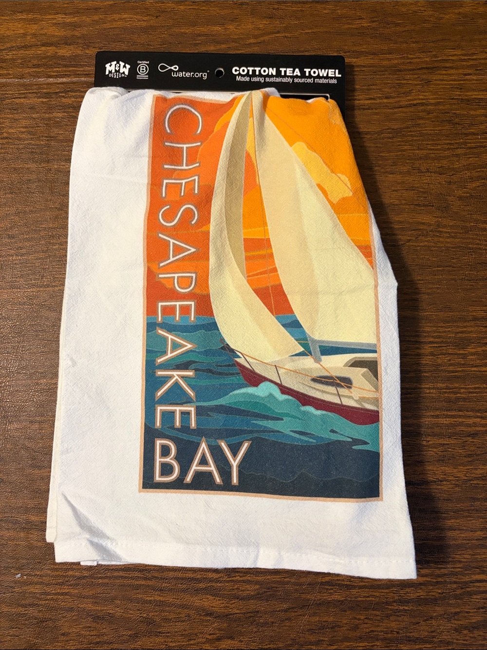 Tea towel. Chesapeake Bay. Cotton. NWT